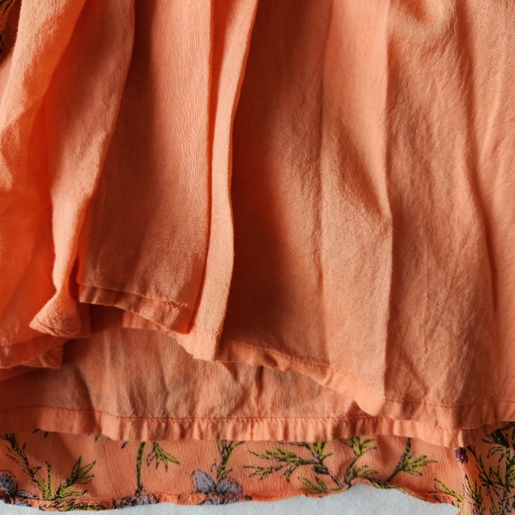 Free People Pink Floral Summer Mini Dress Ruffle Tie Cute Medium - Picture 10 of 16